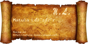 Matula Lázár névjegykártya